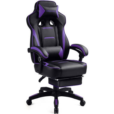 Purple gaming deals chair with footrest